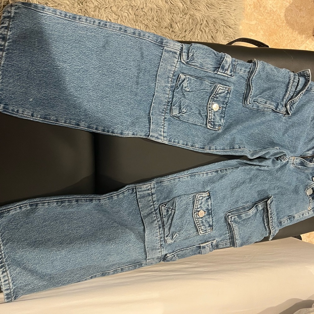 Garage Blue Flare Wide Leg Jeans
